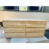 Luxury Design Wyethitalian Italian Travertine 6 drawer Dresser Beige Travertine Side Table Console Tables
